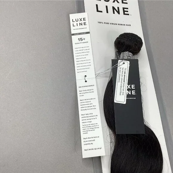 Natural Body 20” Natural Black 100% Pure Virgin Human Hair Extensions - Picture 6 of 7